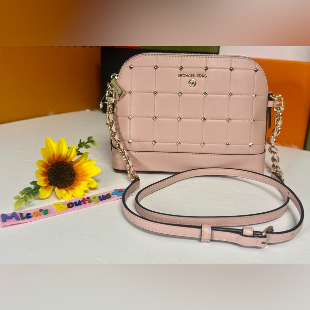 🆕MICHAEL KORS Jet SET CHARM Smokey Rose LG Dome Crossbody - Picture 3 of 16